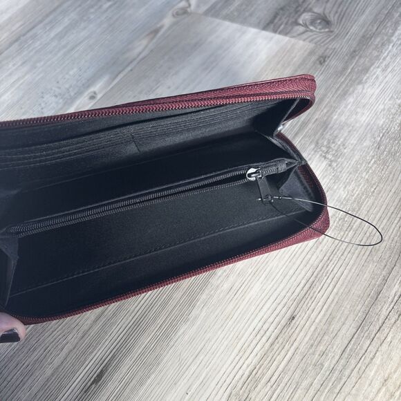 DKNY Bryant Zip Around Compact Wallet in burgundy leather - Picture 5 of 9